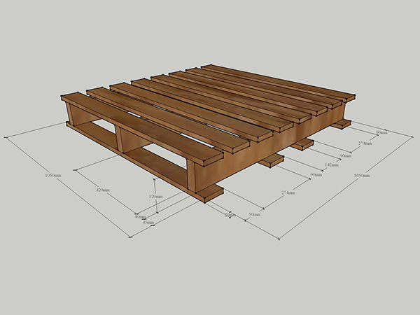 Pallet gỗ KT 1050x1050x120mm